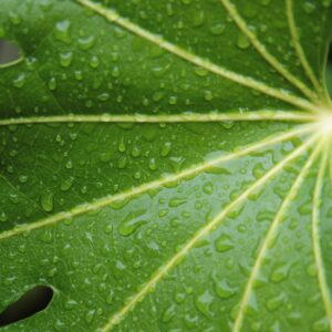 leaf, raindrops, nature, drip, wet, green, summer, garden, caster oil plant